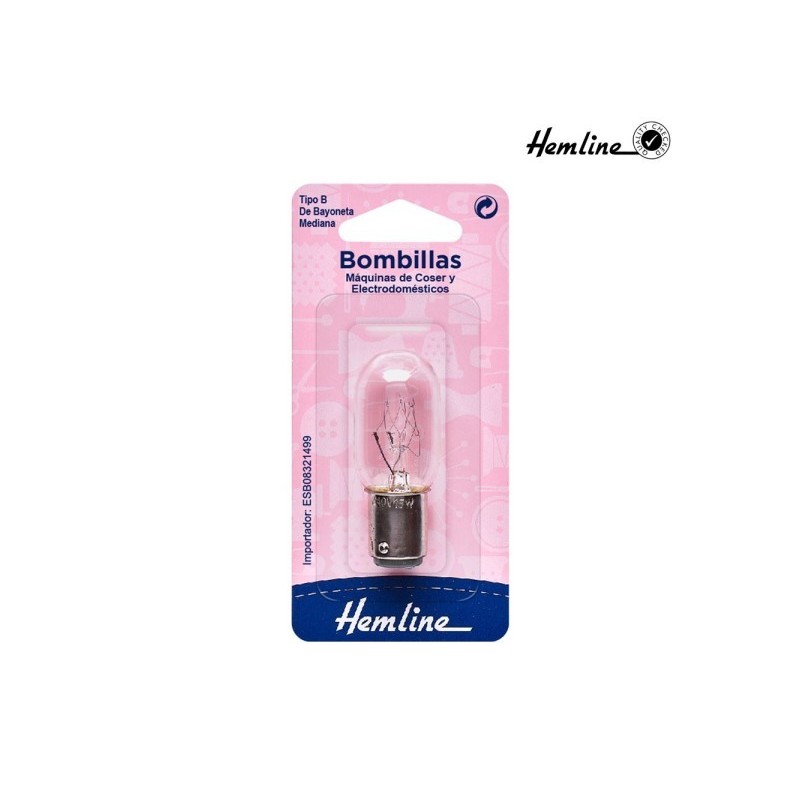 Bombilla Bayoneta Tipo B para Máquinas de Coser Hemline
